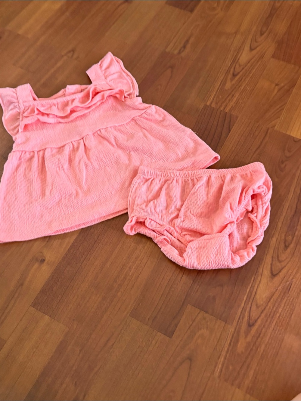 Carter's Baby Girl Pink Ruffle Dress & Bloomers Set 12 month
